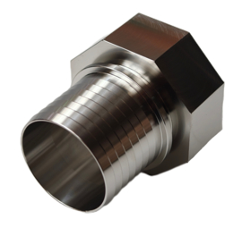 RVS 316L IBC adapter | aansluitstuk S60 x 6 binnendraad x DN40 | 1,5" |  38 mm slangpilaar + borgrand