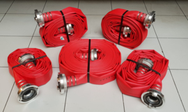 Brandslang Synthetic P/50 (PU coating = slijtvaster) Rood 2 3/4" (70 mm) x 100 meter