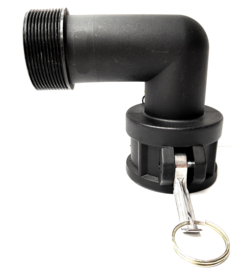 PP Camlock 90 graden bocht type C - DN 50 - 2" BSP buitendraad