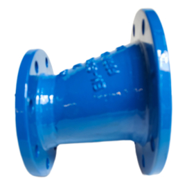 Verloopflens DIN excentrisch - GGG-40 + blauwe epoxy coating