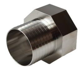 RVS 316L IBC adapter | aansluitstuk S60 x 6 binnendraad x DN25 | 1" | 25 mm slangpilaar