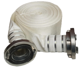 Brandslang STANDAARD plat oprolbaar wit - 1" | 25 mm x 20 meter + Storz NOK | NA 31 (Storz D)