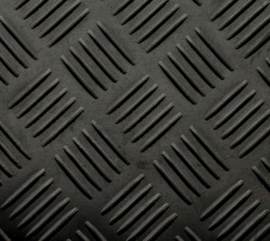 Checkermat / traanplaat vloerrubber 3 mm dik x 140 cm breed Rol = 10 meter | € 11,50 per m2