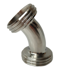 RVS 316 | INOX bocht 45 graden - DIN 11851 draadstuk x DIN 11851 draadstuk