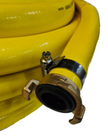 Professionele waterslang | beregeningslang | dekwasslang geel 12,5 mm | 1/2" | DN 13  x 25 meter | 5-laags Anti-Torsie Hose (ATH) | Weerszijden GEKA | GK messing
