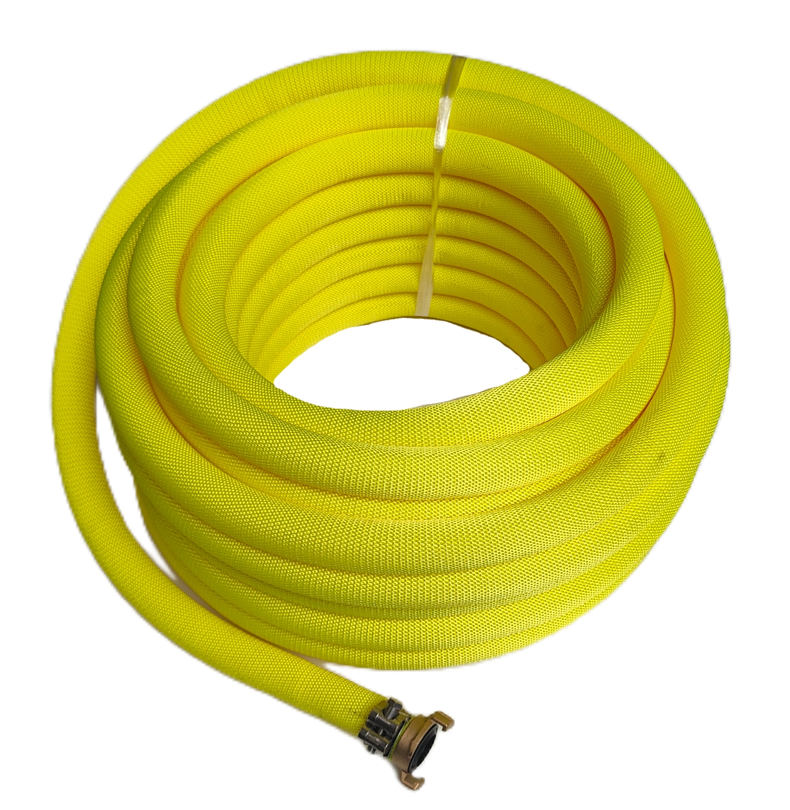 Fluoriserende gele lichtgewicht EPDM rubber luchtslang voor o.a. lucht | koud water | WP 21 BAR | 19 mm | DN 20 | 3/4" x 20 meter