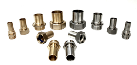 TW | LNC Slangpilaar | Slangtule EN14420-2 | RVS 316 geribde zaagvertanding tule + borgrand | 3/4" NPT buitendraad x DN 20 slangtule