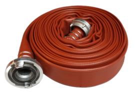 Professionele Heavy Duty brandslang NBR rubber Rood 1" | DN 25 |  25 mm x  lengte 20 meter ZONDER KOPPELINGEN (zeer slijtvast + o.a. oliebestendig)