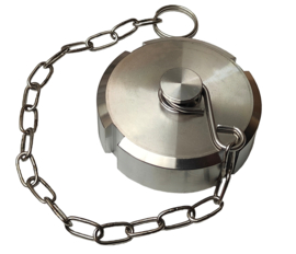 RVS 304 | INOX blindkap | blindwartel + ketting voor DIN 11851 draadstuk