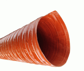 Flexibele enkelwandige Siliconen afzuigslang | ventilatieslang ROOD voor hoge temperaturen - ID 65 mm | 2,5" | DN 65 x lengte 4 meter