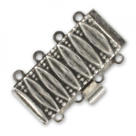 cl-017 4-strand box clasp old-silver tone 25x15mm