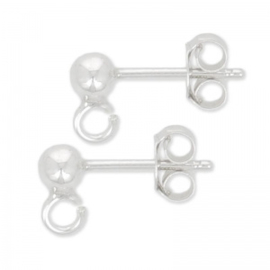 oh-013 Earstuds 925 Sterling silver 4mm
