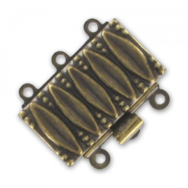 cl-020 3-strand box clasp in bronze tone  19x15mm