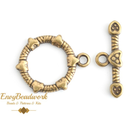 cl-022 Toggle clasp antique-gold tone 17mm