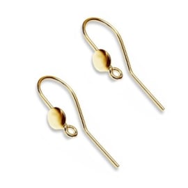 oh-016 Earhooks 925 Sterling silver with a galvanized 24krt layer 17mm