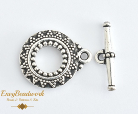 cl-011 Toggle clasp Tierracast old-silver tone 17mm