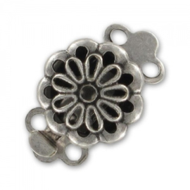 cl-004 2-strand box clasp old-silver tone 14mm
