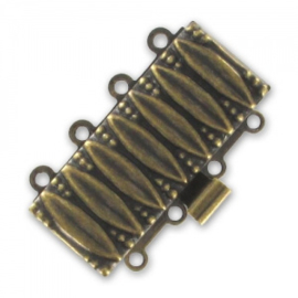 cl-018 4-strand box clasp in bronze tone  25x15mm