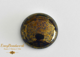 gc-009 Glass Cabochon Blue/Gold round 25mm