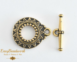 cl-012 Toggle clasp Tierracast antique-gold tone 17mm