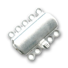 cl-006 5-strand box clasp silver tone 19x15mm