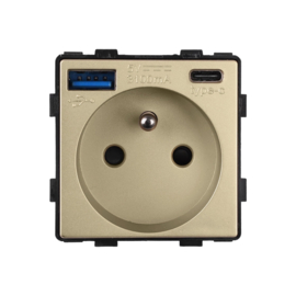 MODULE | GOUD | WANDCONTACTDOOS | USB | USB-C | FR