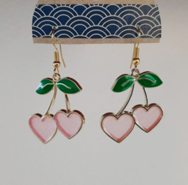 Cherry-heart earrings