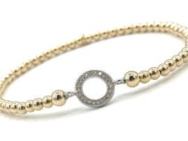 Armband Dilara met real gold plated balletjes en round Zirkonia tussenstukje