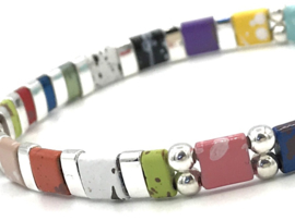 Armand Tila rainbow zilver met Sterling zilveren balletjes en edelsteen