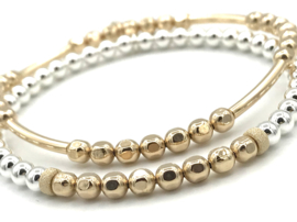 Armband Jasmijn met Sterling zilveren en facet real gold plated balletjes