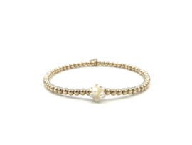 Armband Layla met parelbolletje en real gold plated balletjes