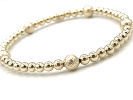 Armband Sharon met diamant cut real gold plated balletjes
