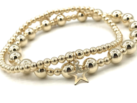 Armband Aleyna met real gold plated balletjes en sterretje bedel