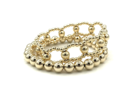 Armband Zehra V met dubbele lagen real gold plated balletjes