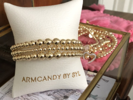 Armband Spiral met real gold plated bolletjes