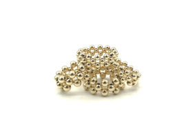 Stretch ring Zehra IV met dubbele lagen real gold plated balletjes