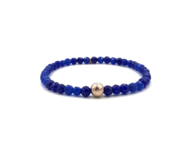 Armband Rossa met Lapis Lazuli edelsteen en rosé real gold plated glitterbal