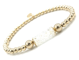 Armband Nour met real gold plated balletjes en Swarovski crystal