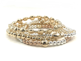 Armband Kittie met platte real gold plated balletjes