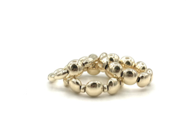 Stretch ring Lenthe met ovale- en platte real gold plated balletjes