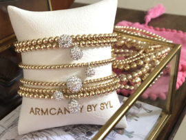 Armband Nova met real gold plated bolletjes en glitterbol