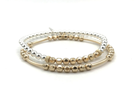 Armband Emily met real gold plated balletjes en buisjes