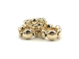 Stretch ring Giulia big met platte real gold plated balletjes