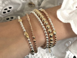 Armband Isabelle met kleine en grote rosé real gold plated balletjes