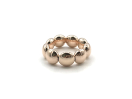 Stretch ring Giulia medium met platte rosé real gold plated balletjes