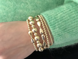 Armband Lente met strikjes en real gold plated balletjes