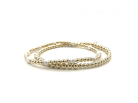 Armband Ziva met real gold plated balletjes en gesatineerd Sterling zilver