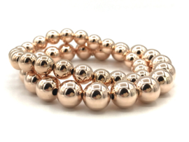 Armband met rosé real gold plated balletjes 10 mm basis collectie