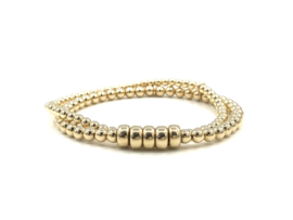 Armband Syll met platte en ronde real gold plated balletjes