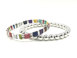 Armand Tila rainbow zilver met Sterling zilveren balletjes en edelsteen